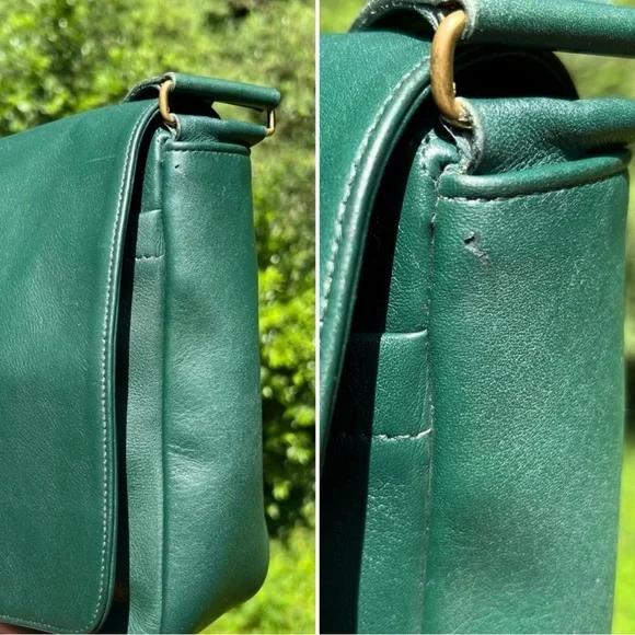 COACH Vintage Manhattan Collection Museum Bag 4127 Bottle Green Leather Bag USA - Picture 15 of 16